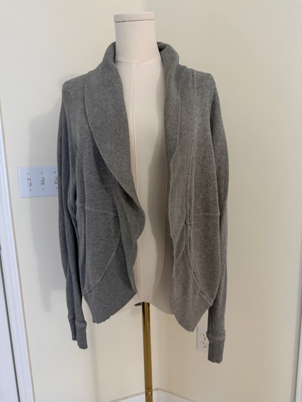 Abound Gray Open-Front Shawl Collar Cardigan